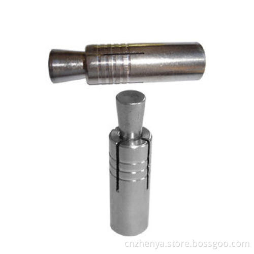 Bolts and nuts cut in anchors